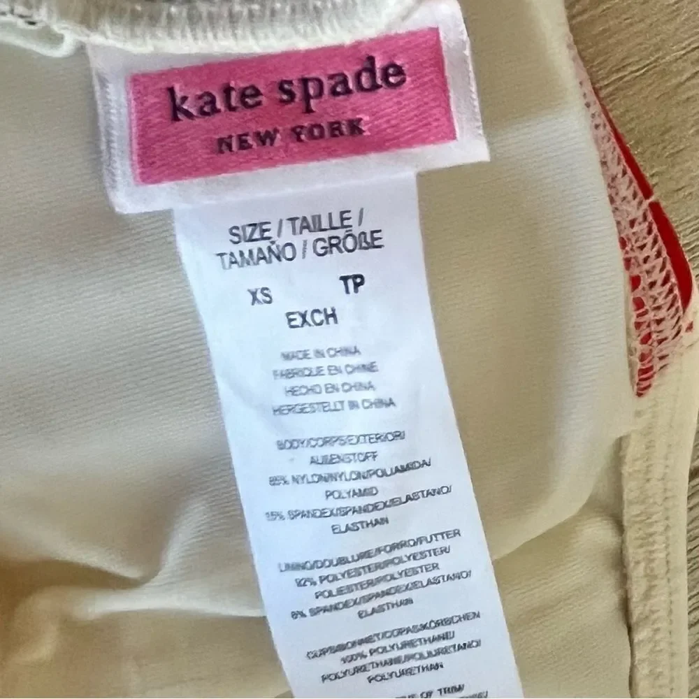 Kate Spade Puff Sleeve One Piece Swimsuit, Just Rosy Sz XS NWT